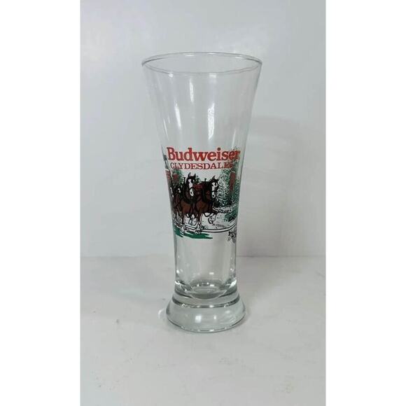 Budweiser Other - Set of 12 Vintage Budweiser Clydesdale 1991 Fluted Pilsner 12 Oz Beer Glass